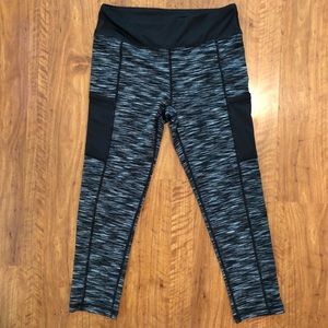 Grey & black active wear tights
